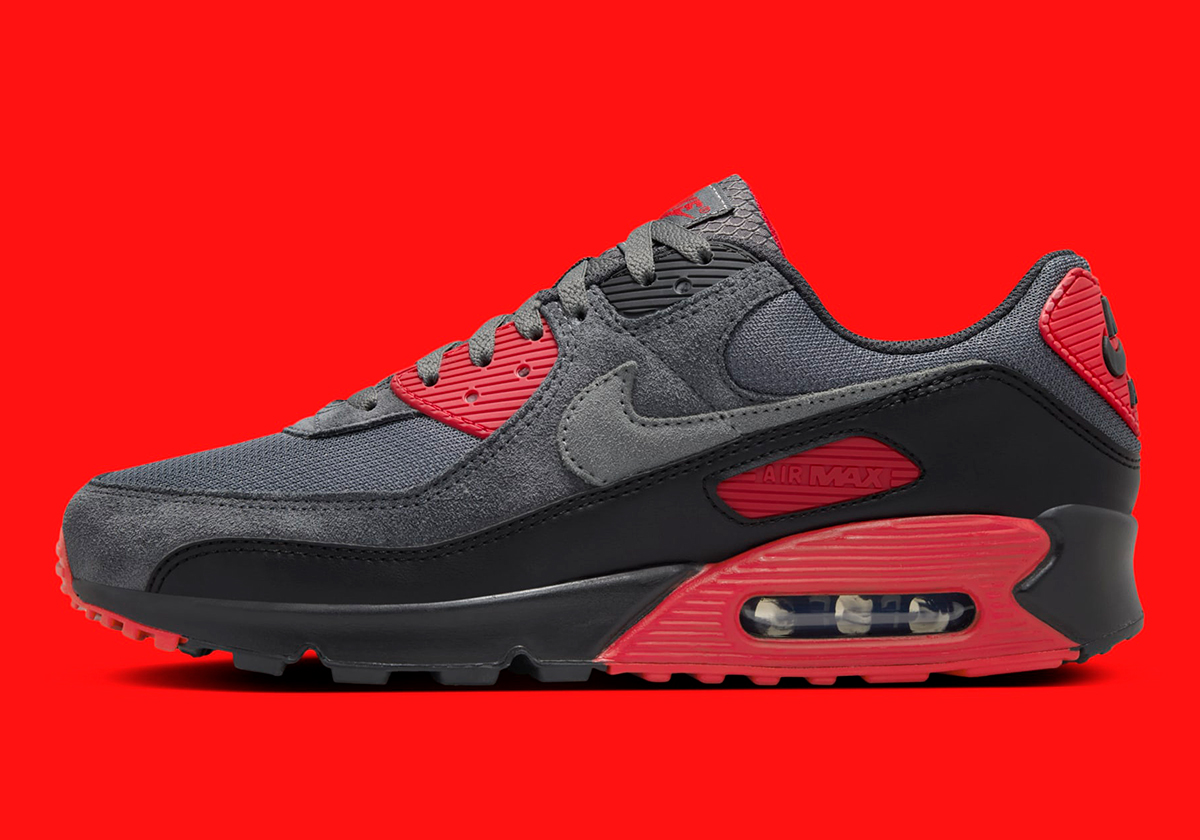 Nike Air Max 90 Grey Black Red Dm0029 007 8
