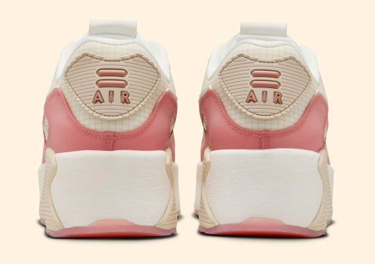 The Platformed Nike Air Max 90 LV8 Cooks Up Rosy “Red Stardust”