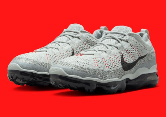 “Crimson” Accents A Monochrome Nike Vapormax Flyknit 2023