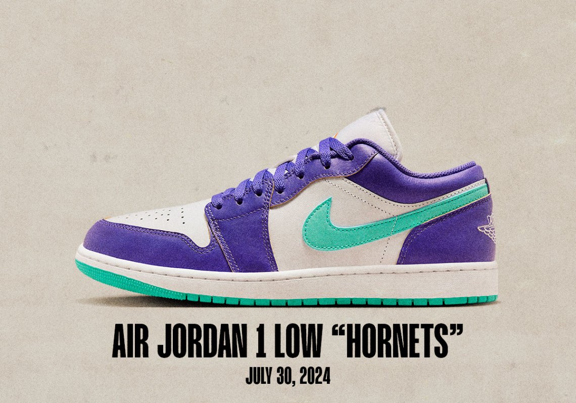 Sneaker Releases July 28 August 3 2024 Jordan 1 Low Hornets