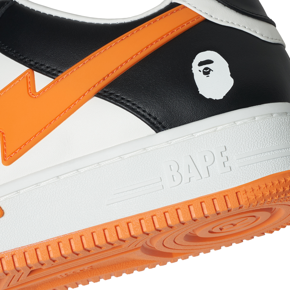 A Bathing Ape Bapesta Os Oversized Black Orange 1