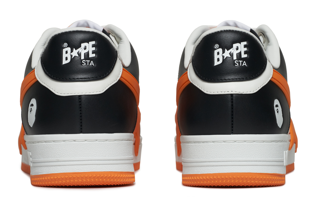 A Bathing Ape Bapesta Os Oversized Black Orange 4