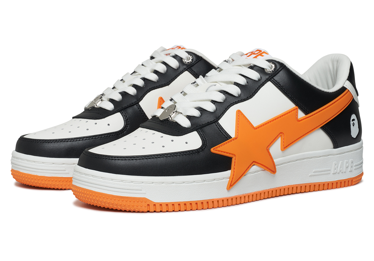 A Bathing Ape Bapesta Os Oversized Black Orange 6