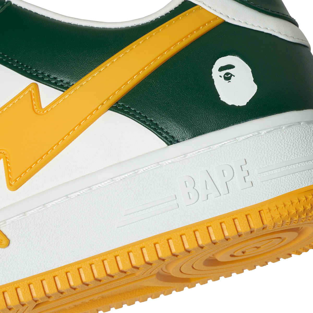 A Bathing Ape Bapesta Os Oversized Green Yellow 1