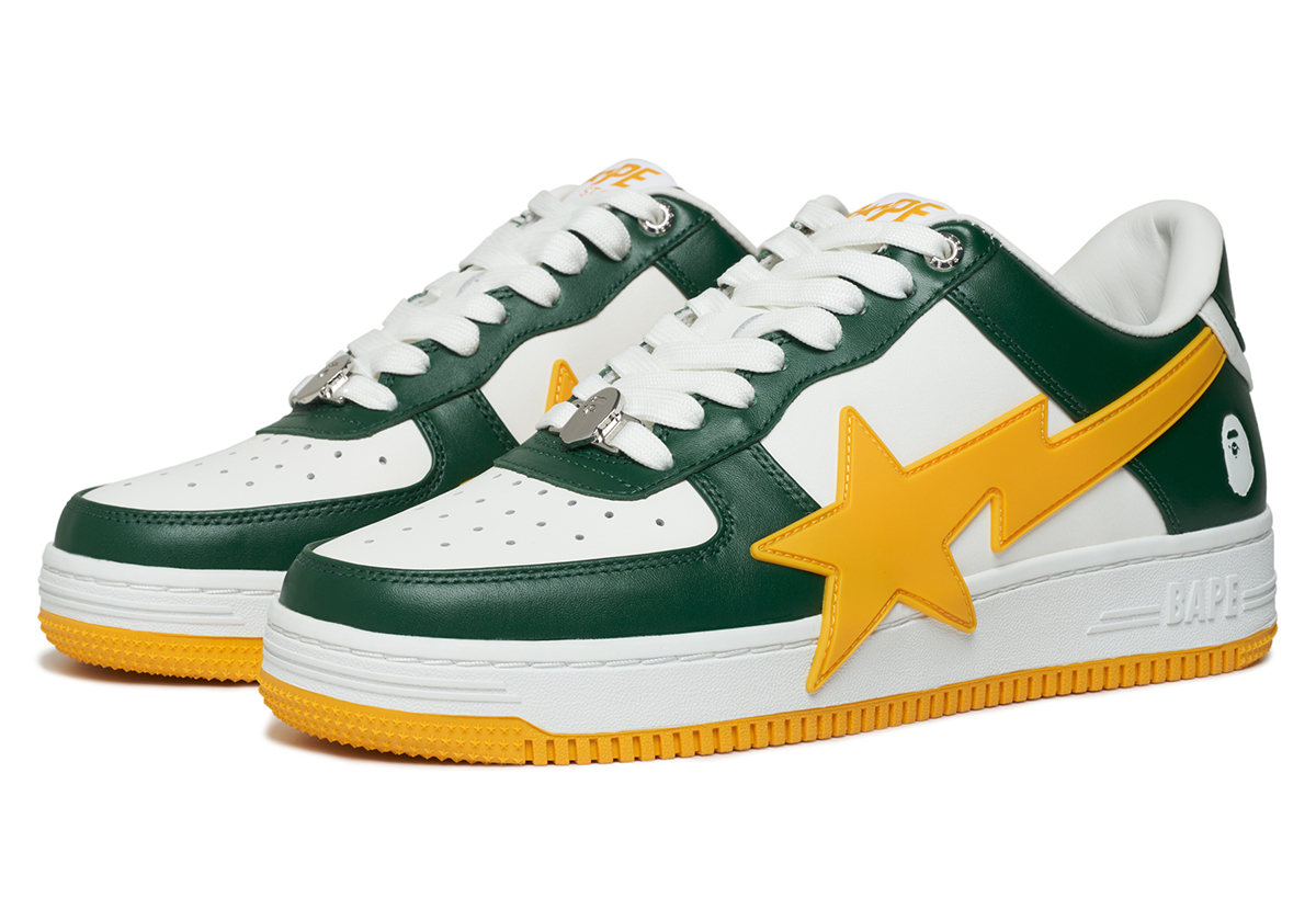 A Bathing Ape Bapesta Os Oversized Green Yellow 2