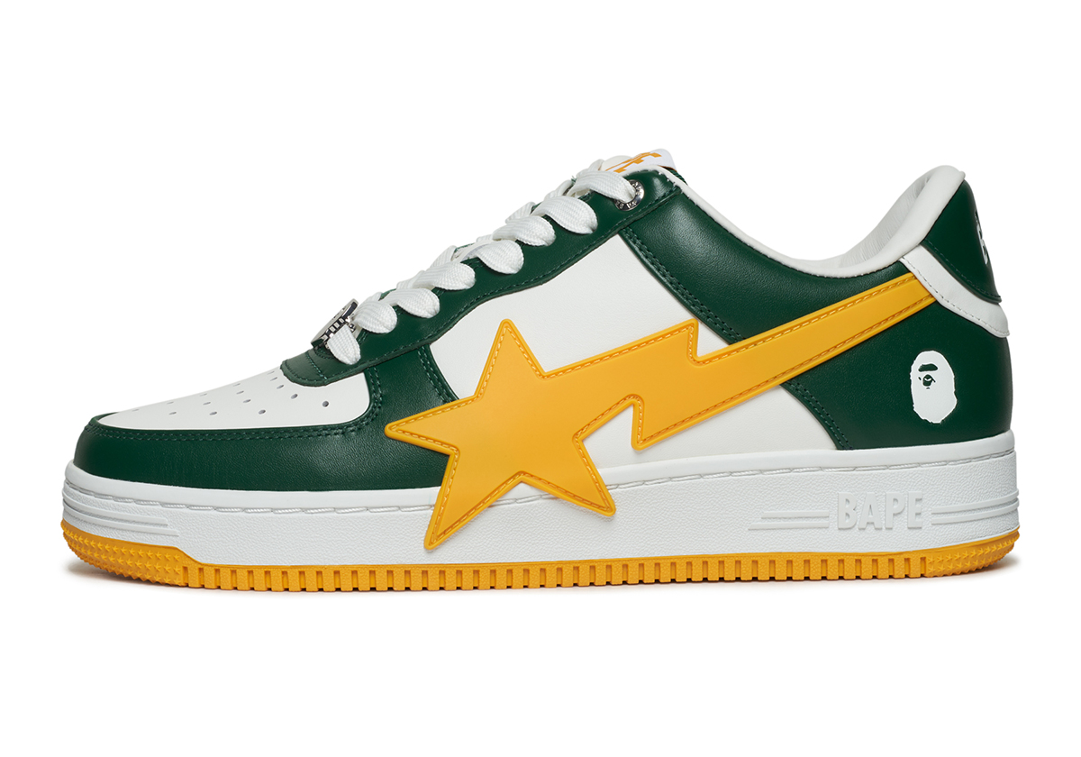 A Bathing Ape Bapesta Os Oversized Green Yellow 3