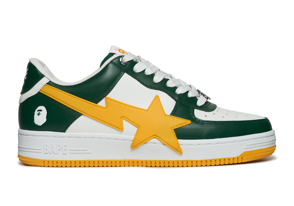 A Bathing Ape Bapesta Os Oversized Green Yellow 4