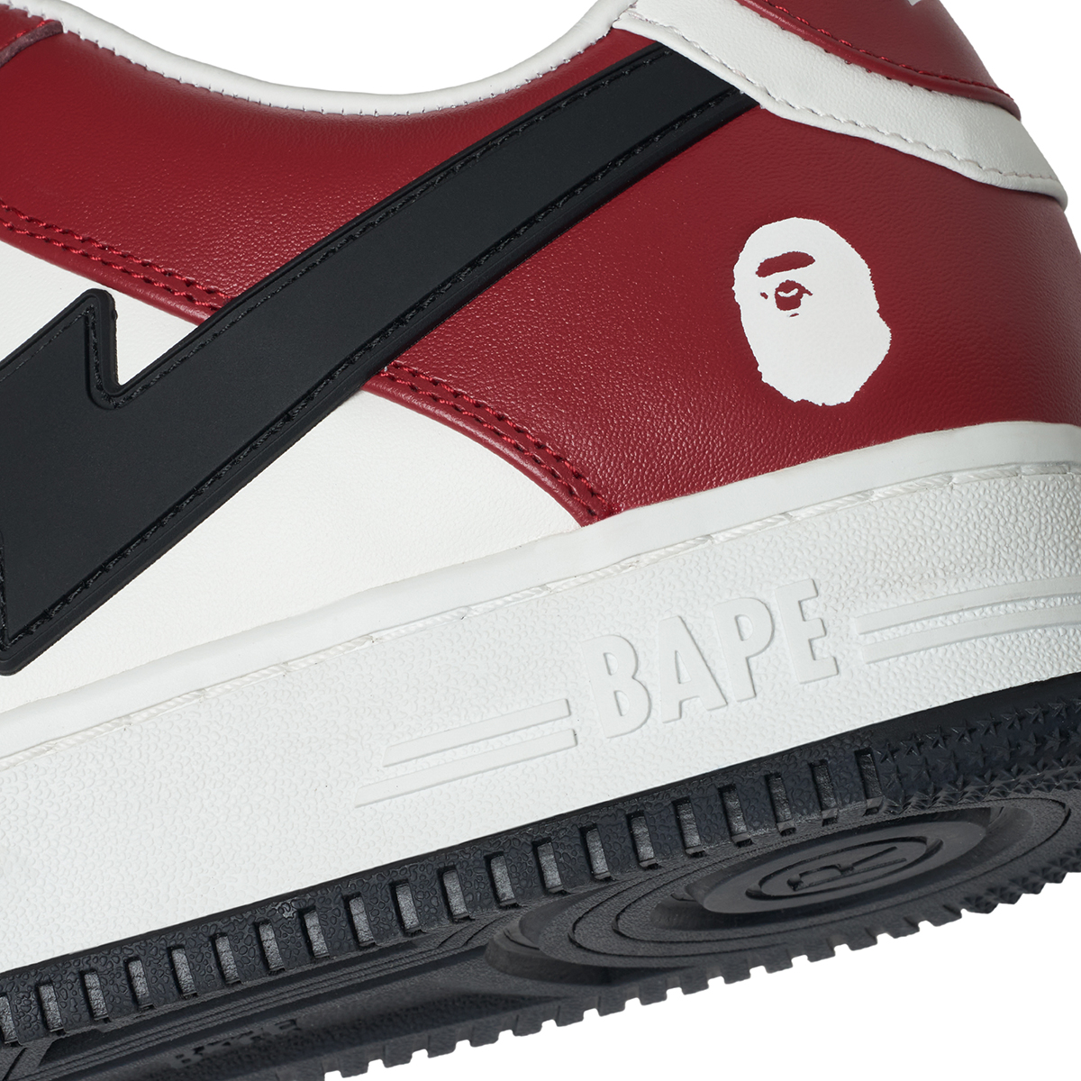 A Bathing Ape Bapesta Os Oversized Red Black 1