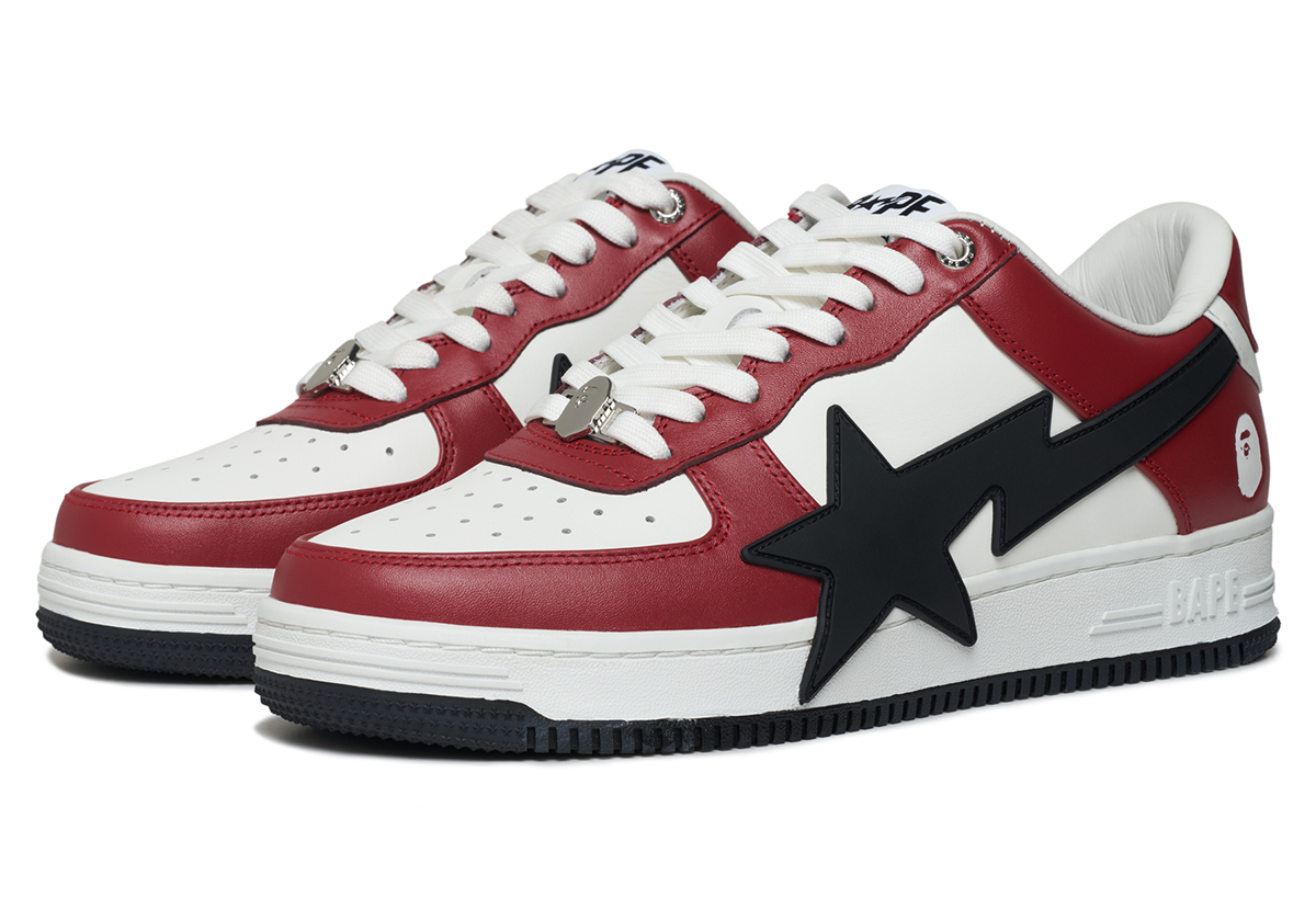 A Bathing Ape Bapesta Os Oversized Red Black 2