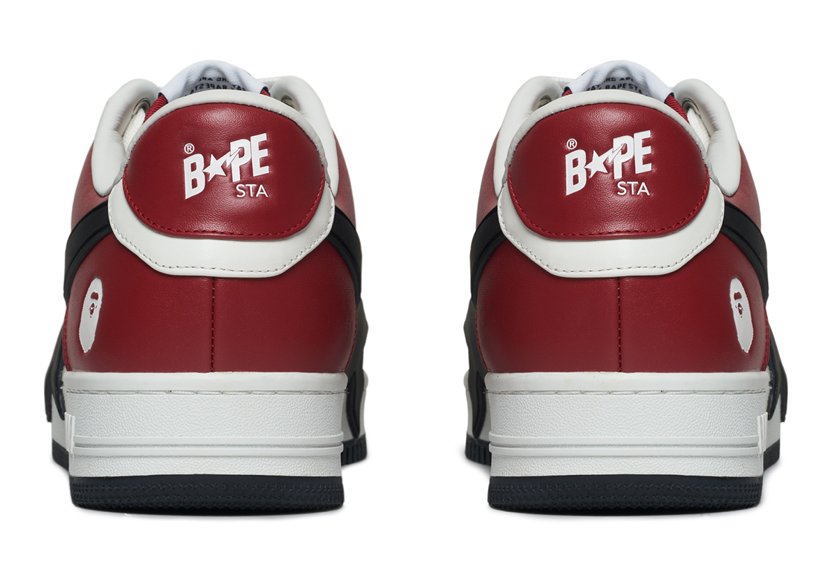 A Bathing Ape Bapesta Os Oversized Red Black 5