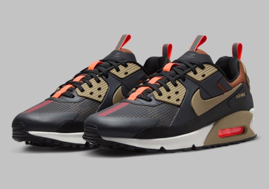 The Nike Air Max 90 Drift Works In “Bright Crimson” Accents