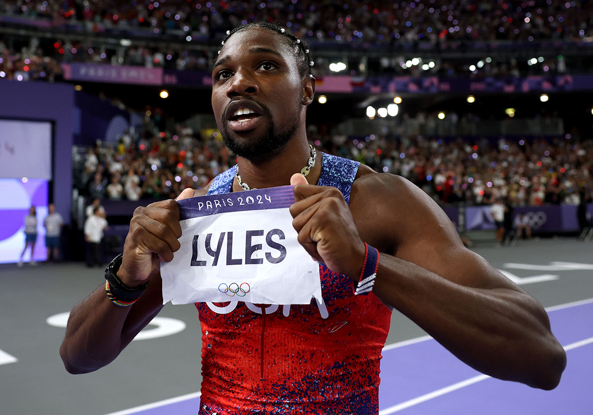 Noah Lyles Wins 100m Gold Medal In Paris Wearing adidas Y-3 Spikes
