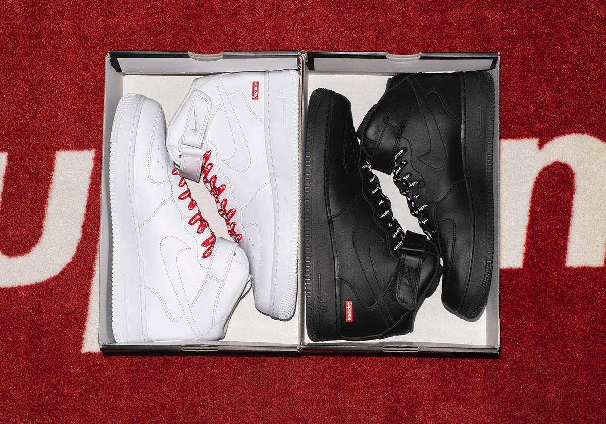 The Supreme x Nike Air Force 1 Mid Releases Tomorrow