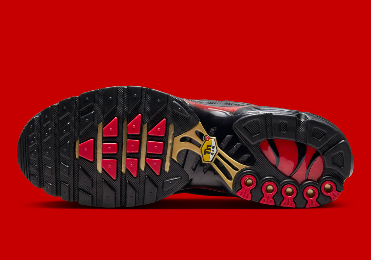 Nike Air Max Plus Black University Red Metallic Gold Fz3038 001 8
