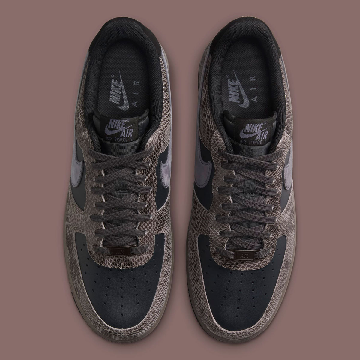 Nike Air Force 1 Low Black Snakeskin Hf2898 001 1