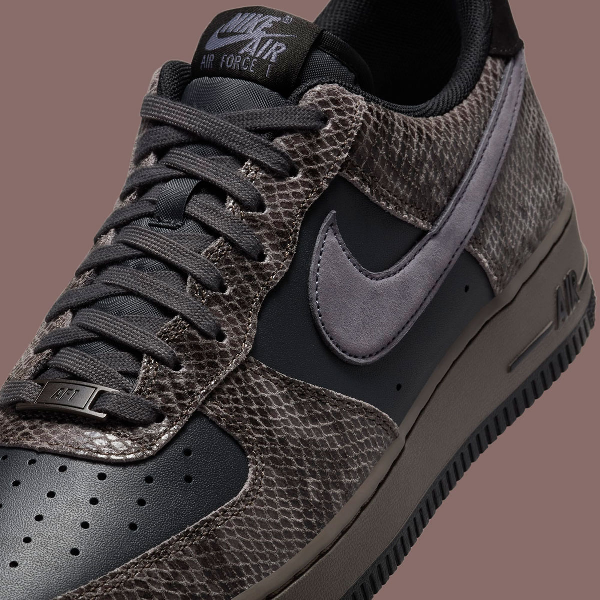 Nike Air Force 1 Low Black Snakeskin Hf2898 001 2