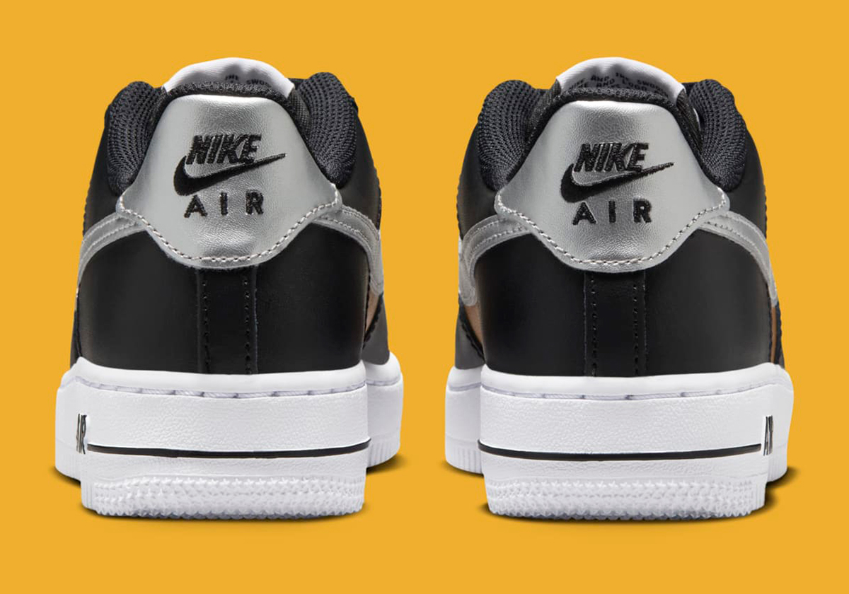 Nike Air Force 1 Low Gs Black White Metallic Gold Metallic Silver Hv0937 010 2
