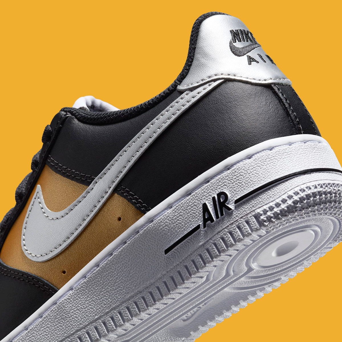 Nike Air Force 1 Low Gs Black White Metallic Gold Metallic Silver Hv0937 010 4