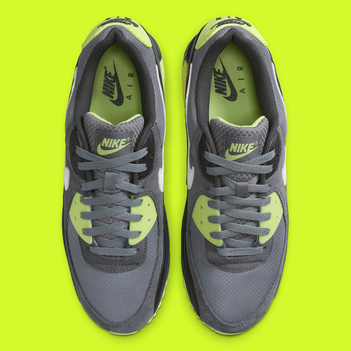 Nike Air Max 90 Black Grey Hot Lime 2
