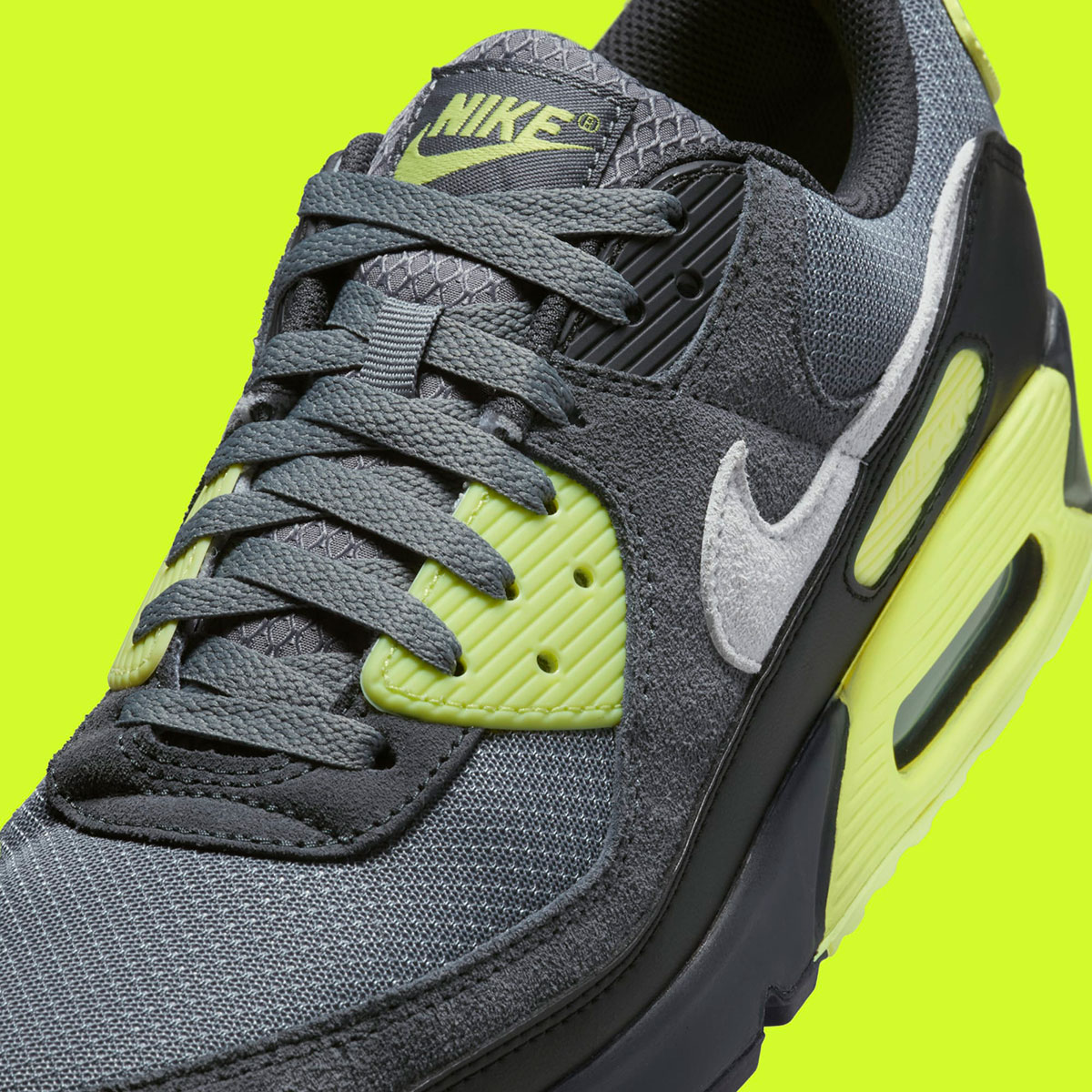 Nike Air Max 90 Black Grey Hot Lime 4