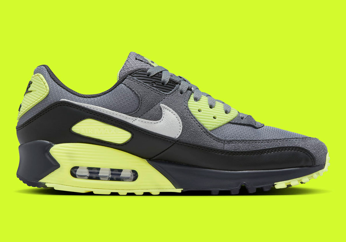 Nike Air Max 90 Black Grey Hot Lime 6
