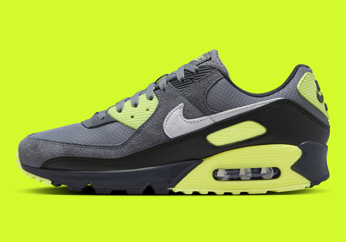 Nike Air Max 90 Black Grey Hot Lime 8