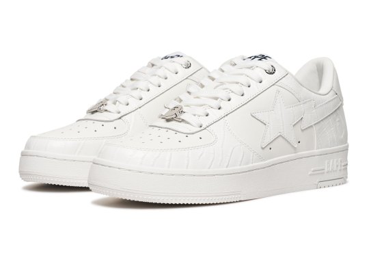 Bape Paints “White On White” On A Croc Skin Sta