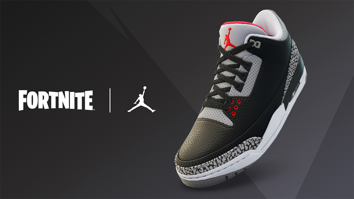 Fortnite Kicks Jordan 3 Black Cement