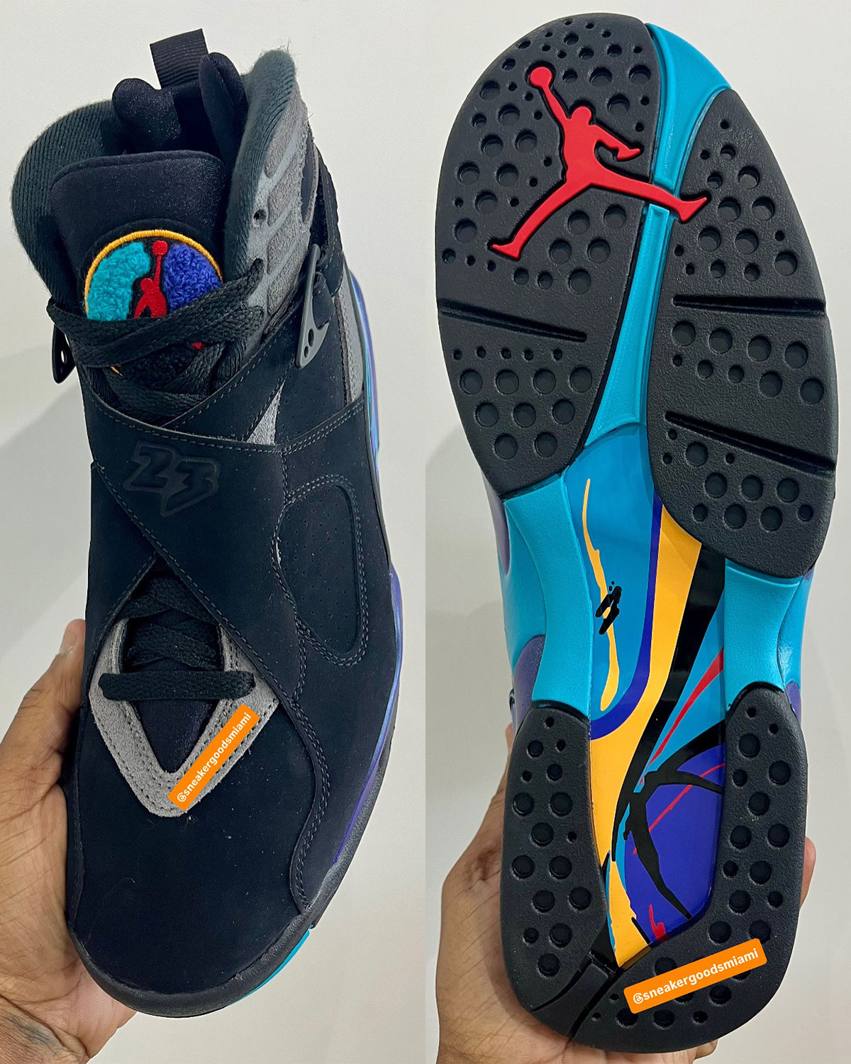 Aqua Jordan 8s 1