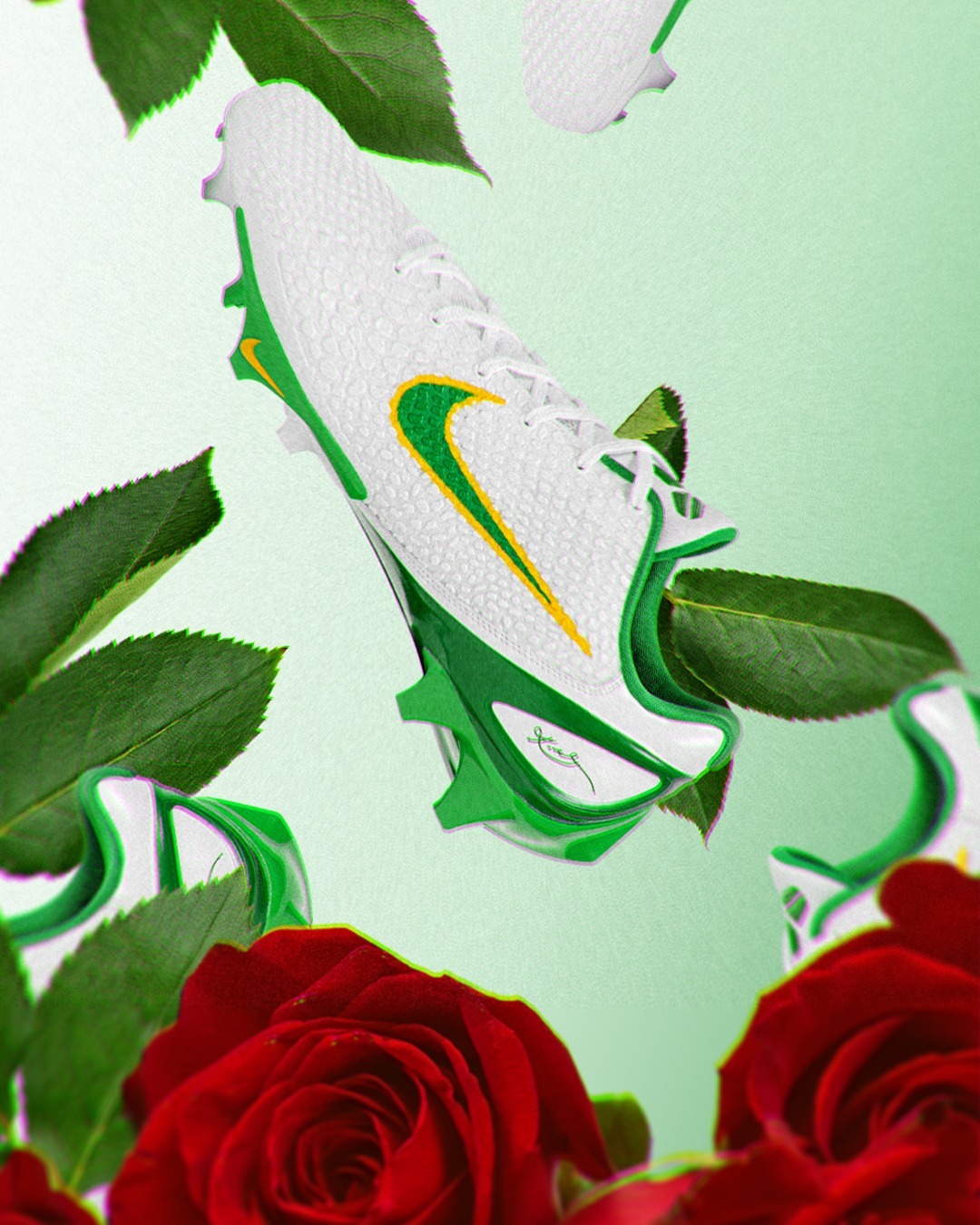 Oregon Ducks Nike Kobe 6 Rose Bowl Cleat Pe 1