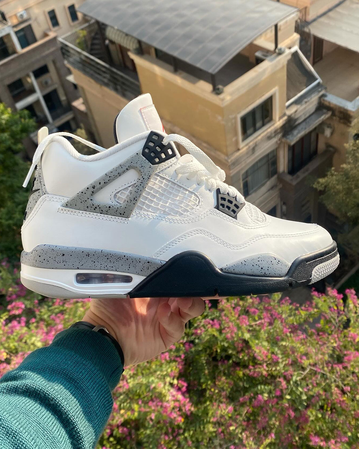 White Cement Jordans 4
