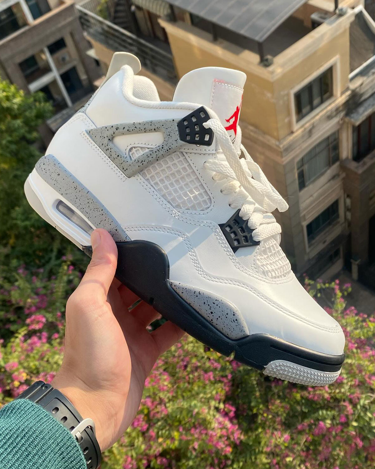 White Cement Jordans 5