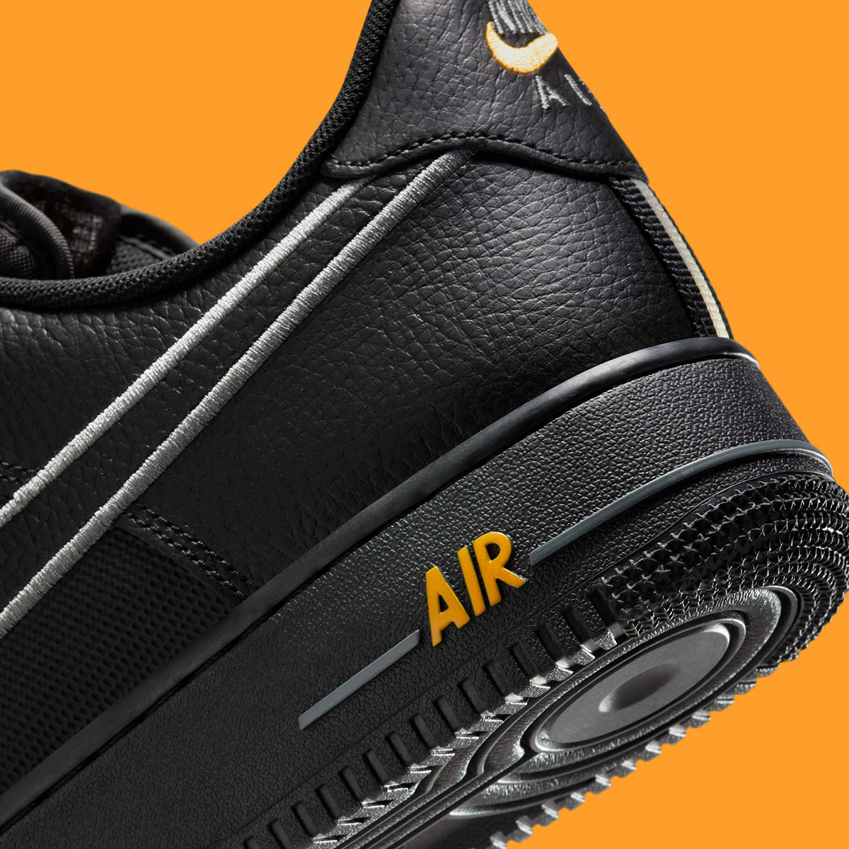 Nike Air Force 1 Low Black Laser Orange Metallic Silver Ib7677 001 8