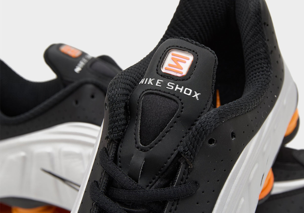 Nike Shox R4 Black Vast Grey Bright Mandarin Metallic Silver Hq1988 003 2