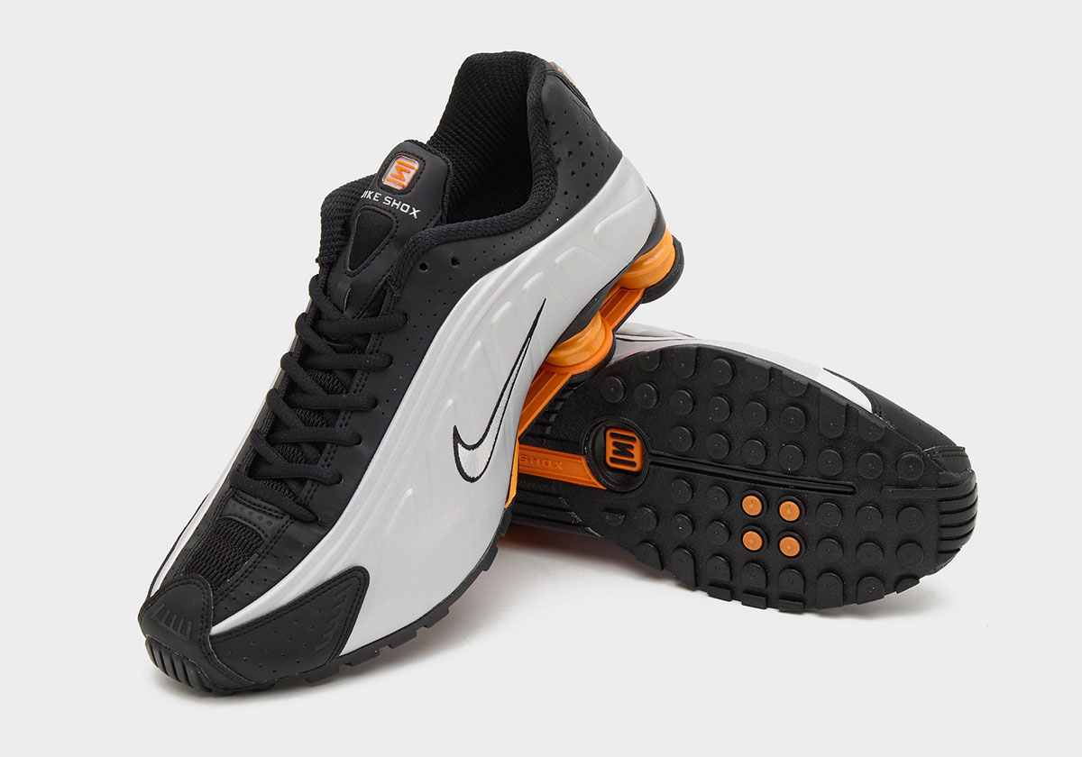 Nike Shox R4 Black Vast Grey Bright Mandarin Metallic Silver Hq1988 003 3