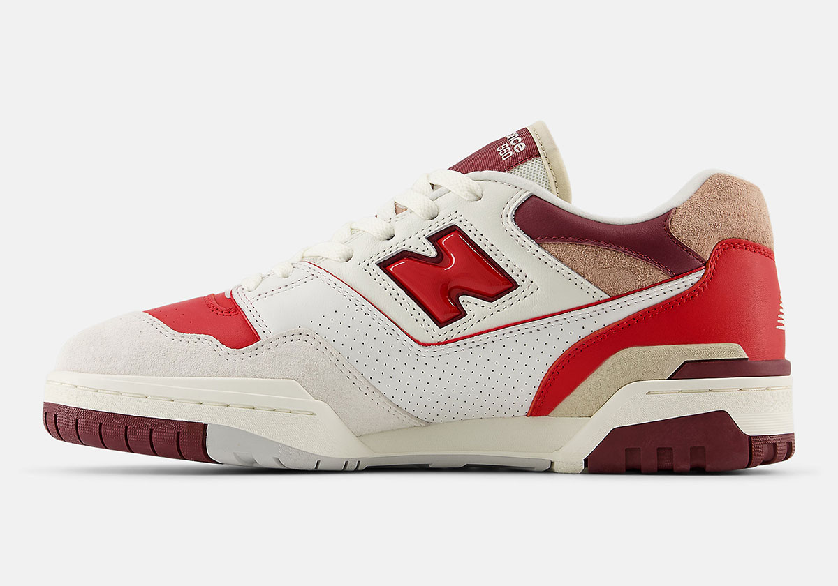 New Balance 550 White Red Maroon Bb550jc1 4