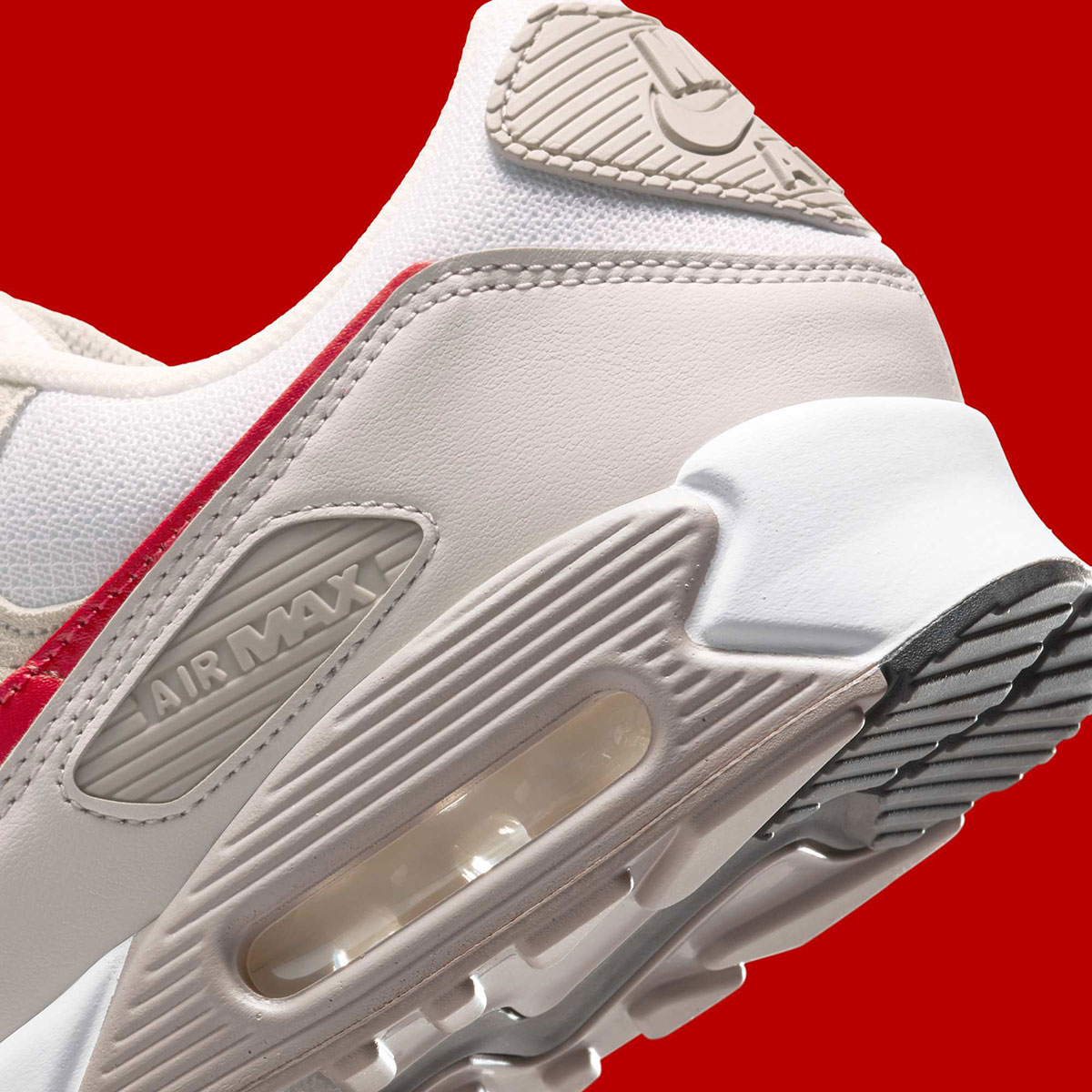 Nike Air Max 90 White University Red College Grey Vast Grey Summit White Dm0029 113 1