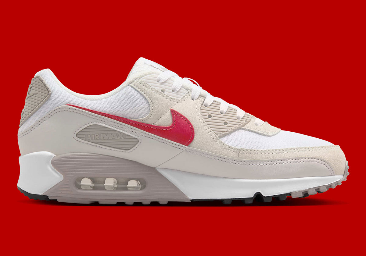 Nike Air Max 90 White University Red College Grey Vast Grey Summit White Dm0029 113 3