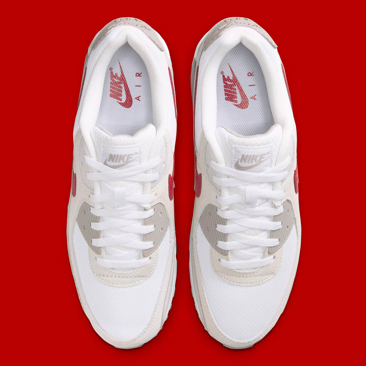 Nike Air Max 90 White University Red College Grey Vast Grey Summit White Dm0029 113 4
