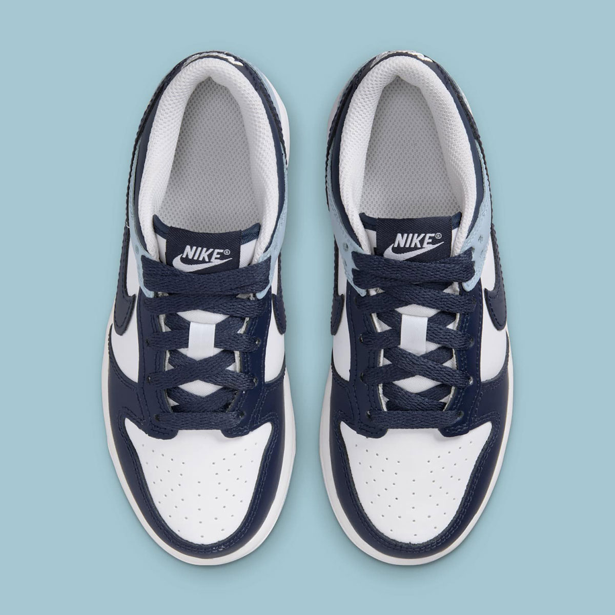 Nike Dunk Low White Midnight Navy Light Armory Blue 5