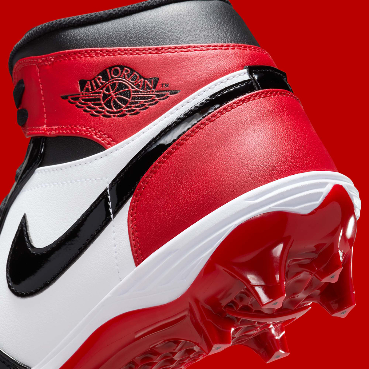 Air Jordan 1 Patent Bred Toe Football Cleats Fj6805 601 6