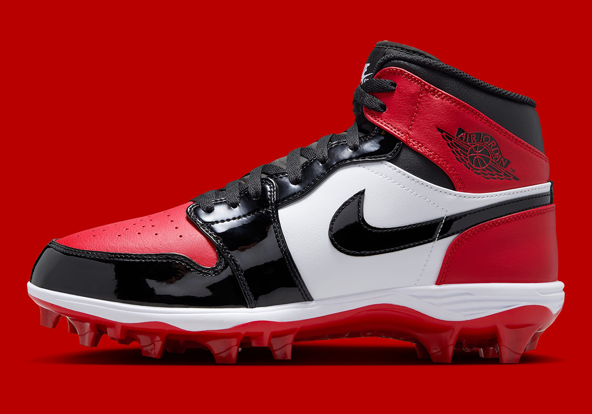 Air Jordan 1 Patent Bred Toe Football Cleats Fj6805 601 7