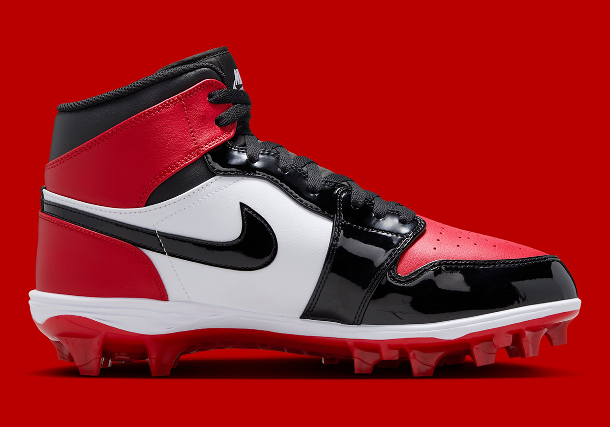 Air Jordan 1 Patent Bred Toe Football Cleats Fj6805 601 8