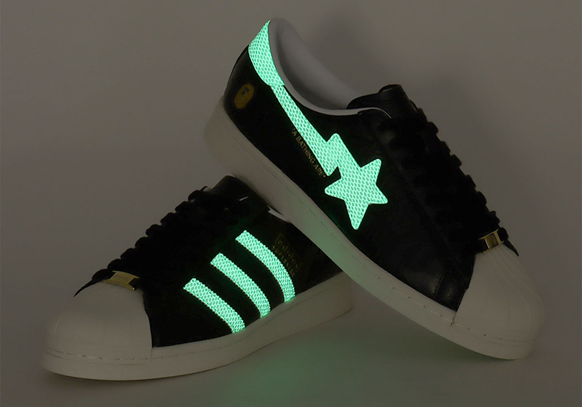 BAPE x atmos x adidas Superstar "Glow In The Dark" Launches In May