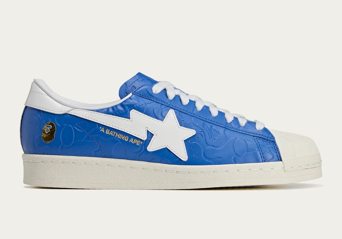 Bape Adidas Superstar Blue Jr2702 8