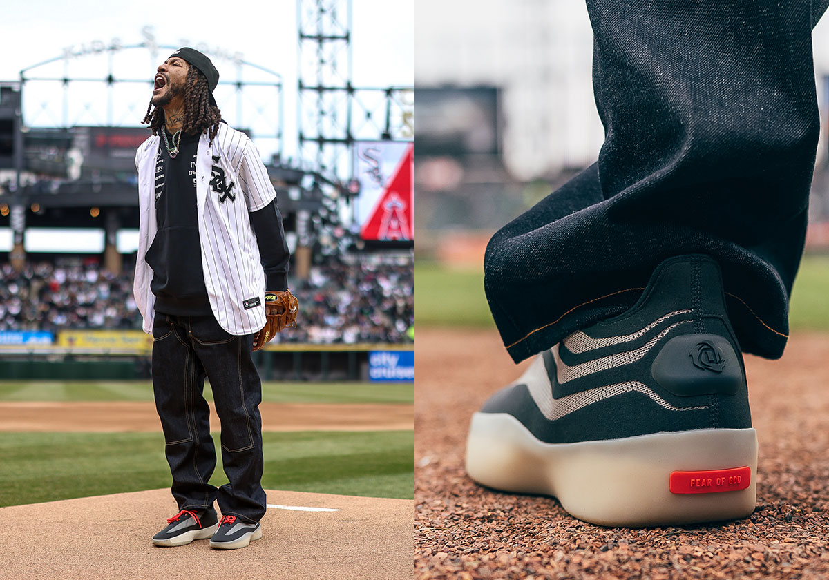 Chicago Legend Derrick Rose Throws Out First Pitch At White Sox Game In Unreleased Fear Of Gods