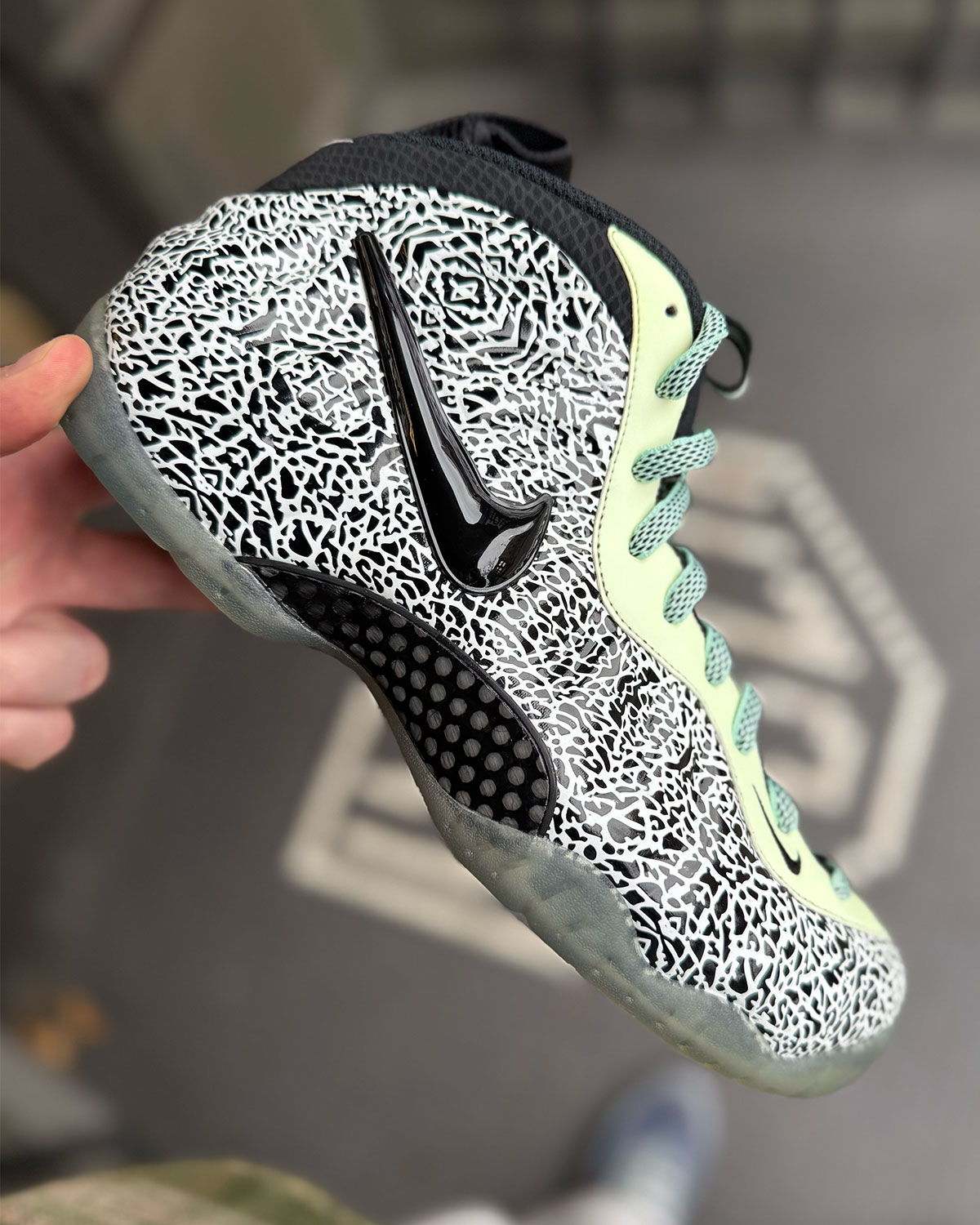 Nike Air Foamposite Pro Glow In The Dark Elephant Print Sample 2