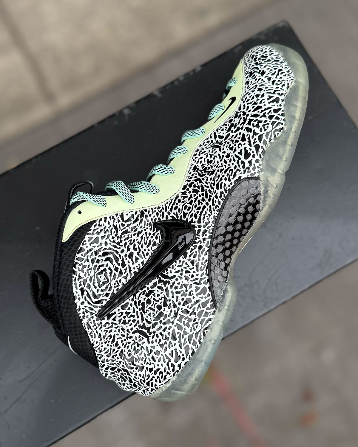 Nike Air Foamposite Pro Glow In The Dark Elephant Print Sample 3