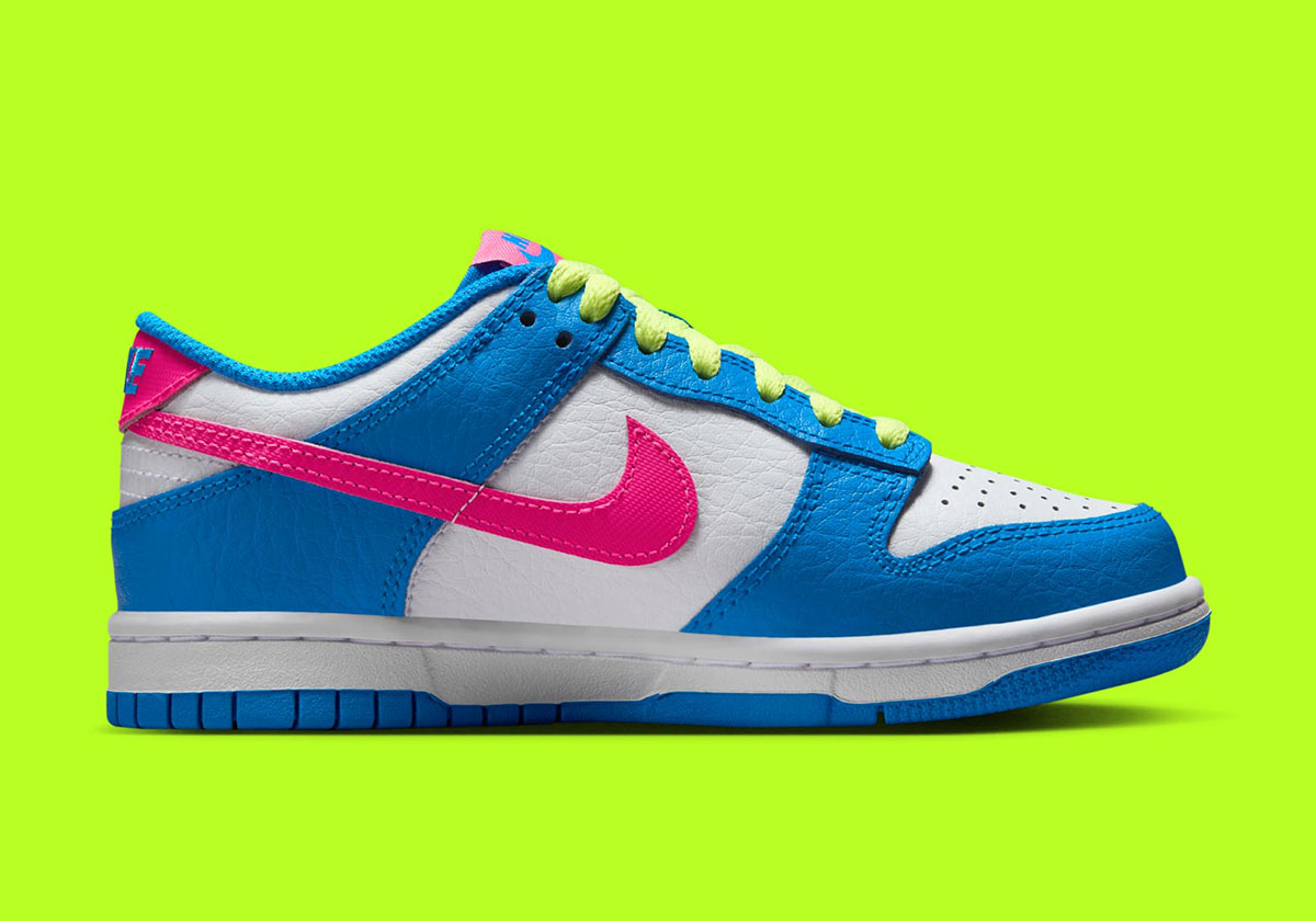 Nike Dunk Low Gs Photo Blue Pink Rise Light Lemon Twist Ib7747 406 7