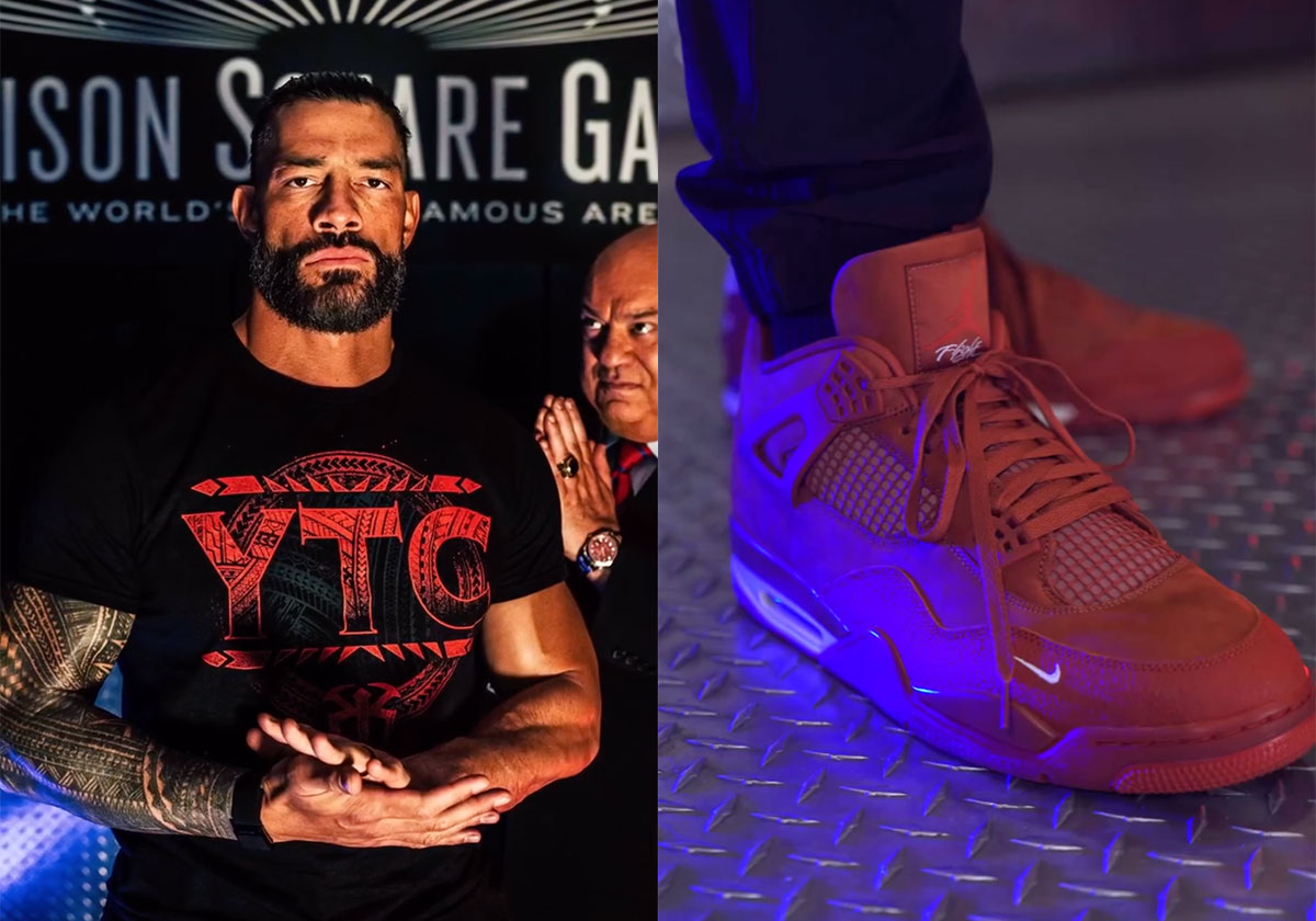 Roman Reigns In Nigel Sylvester’s Brick By Brick Jordan 4 At Monday Night Raw